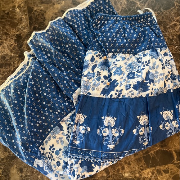 Lauren Ralph Lauren Dresses & Skirts - Lauren Ralph Lauren Patchwork Blue Floral Maxi Skirt  Peasant Cottagecore Cotton